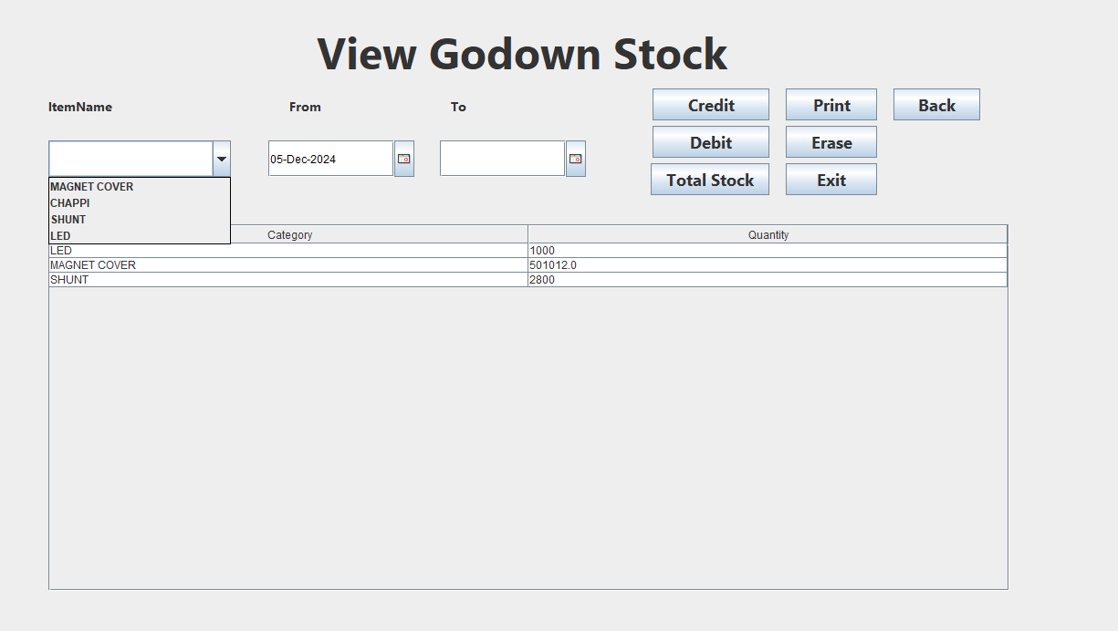 Godown Stock Management